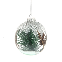 Украшение новогоднее Шар "Еловая лапа", D 8 см, L8 W8 H10 см