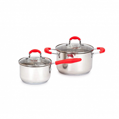 Набор посуды из нержавеющей стали FANCY 4пр.: ковш 1.7л  кастрюля 3.3л