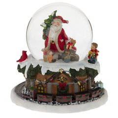 Фигурка декор в стекл шаре "Санта" (муз с ключ, движ), D 10 см, L15 W15 H15 см