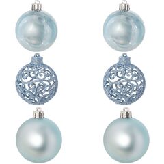 Набор из 6шт Украшение новогоднее Шар "Жемчужная сказка", D 6 см, L11,5 W6 H17 см