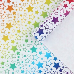 Бумага упаковочная 4 листа глянцевая «Радужные звезды», 70 х 100 см
