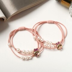 !09 Набор из 12 резинок - Резинка для волос "Авелин" киска бусинки, микс