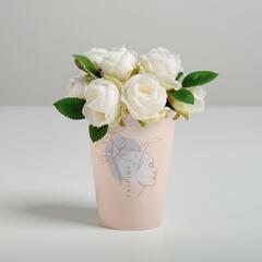 !09 Стаканчики для цветов микс (набор 8 штук) : «Inspire» 350 мл.(4 штуки) + Enjoy, 350 мл (3 штуки) + Best wishes, 350 мл. (1 штука)