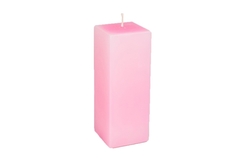 !09 Свеча цветная парафиновая "Квадрат" 8x8x20 cм цвет розовый