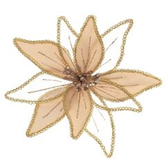 Цветок исскуственный "Пуансеттия" (на клипсе), L23 W23 H12 см