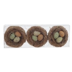 Набор из 3-х изделий декоративных "Гнездо пасхальное" (7*4), L21 W7 H4 см