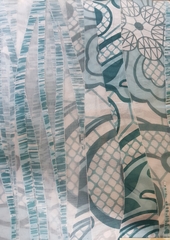 !09 Тюль "Деворе" 250*400 см., бирюзовая, шторная лента