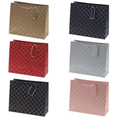 Пакет подарочный (бумага 210г/м2, блок 12шт), L31 W12 H26 см, 6в.