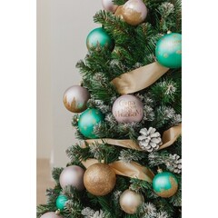 !09 Набор елочных игрушек 8 штук «Санта видел твой Инстаграм», шары новогодние, d=8 см. цвет розовый и тиффани