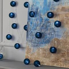 !09 Гирлянда «Нить» 5 м с насадками «Клубки изумрудные», IP20, прозрачная нить, 20 LED, свечение белое, 220 В