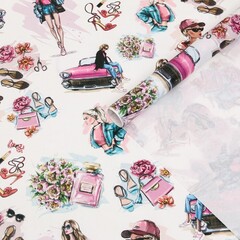 !Бумага упаковочная 2 листа глянцевая "Женский стиль" 70 х 100 см