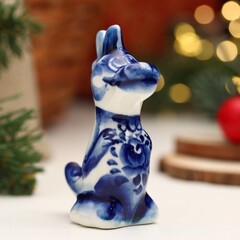 !Сувенир 2 штуки  "Дракон Ацелот - девочка", гжель