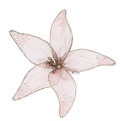 Цветок искусственный "Пуансеттия" (на клипсе), L15 W15 H6 см