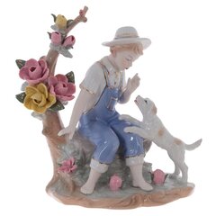 Фигурка декоративная "Мальчик с собакой", Д24,5 Ш13 В24 см