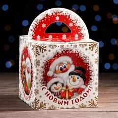 !09 Подарочная коробка (набор 10 штук) "Зимняя сказка", 14 х 14 х 14 см.
