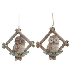 Фигурка декоративная подвесная "Сова", L8,5 W2,5 H8,5 см, 2в.