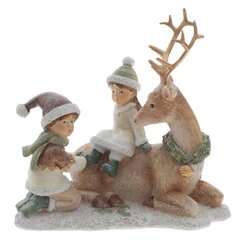 Фигурка декоративная "Олень и дети", L14,5 W8,5 H14 см