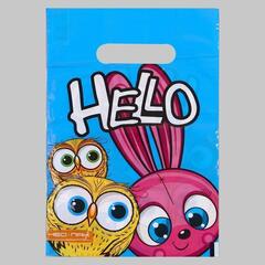 !09 Пакет "Привет", (набор 15 штук) полиэтиленовый с вырубной ручкой, 20х30 см, 30 мкм.