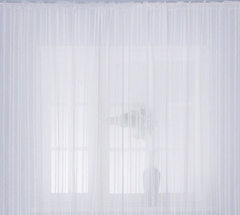 !Тюль " Сабина" 300*280 см., бежевая с полосами, шторная лента