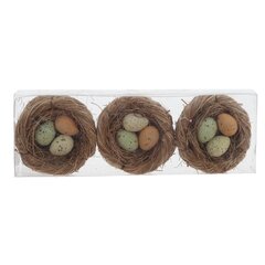 Набор из 3-х изделий декоративных "Гнездо пасхальное" (6,5*4,5), L21 W7 H4,5 см