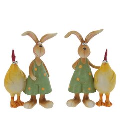 Фигурка декоративная "Заяц с петухом", L6 W3,5 H9,5 см, 2в.