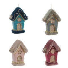Украшение новогоднее "Домик", L10,5 W6 H15 см, 4в.