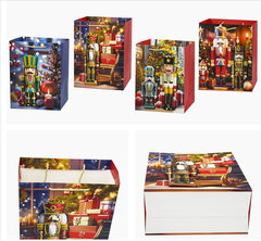 Пакет подарочный (бумага 210г/м2, блок 12шт), L30 W12 H40 см, 4в.