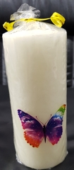 !09 НАБОР СВЕЧЕЙ 2 ШТУКИ - Свеча " Бабочка радужная" 7x7x15 см, цвет ивори