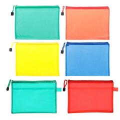 !09 Папка-конверт (набор 2 штуки) на молнии А5, однотонная, цвет МИКС