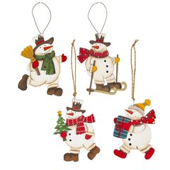Изделие декоративное подвесное "Снеговик", L8 W0,5 H11,5 см, 4в.