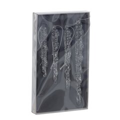 Набор из 4шт Украшение новогоднее "Сосулька", L12 W2,5 H22 см