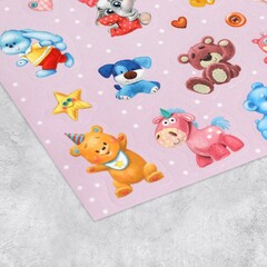 !09 Наклейки (набор 2 штуки) детские бумажные «Любимые игрушки», 11 х 16 см