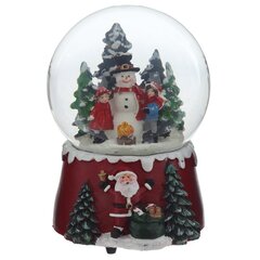 Фигурка декор в стекл шаре "Снеговик и дети" (муз ключ), D 10 см, L9,5 W10 H15 см