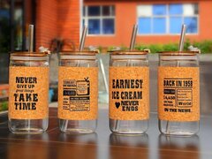 Бутылка с трубочкой, L7 W7 H14,3 см, дизайн микс