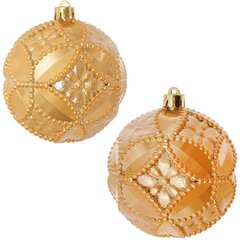 Набор из 2шт Украшение новогоднее Шар "Золотой орнамент", D 10 см, L19,5 W10 H10 см
