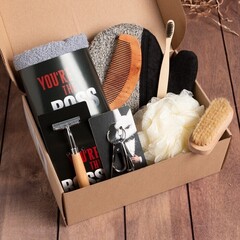 !Набор подарочный Boss полотенце 50х90 см и аксс (8 предм)