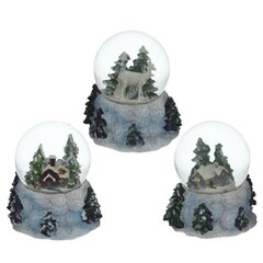 Фигурка декор в стекл шаре "Домик/Олень", D 6.5 см, L9 W8 H9 см, 3в.