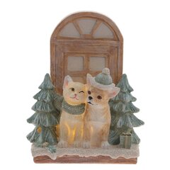 Фигурка декоративная с подсветкой "Кошечка и песик", L13 W8 H16 см