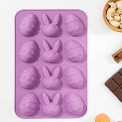 !09 Форма для льда и кондитерских украшений  23×15 см, 12 ячеек, цвет МИКС