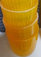 !09 Подсвечник 3 штуки "Балтика" 7х7 см, 140 мл.внутреннее рифление цвет оранжевый