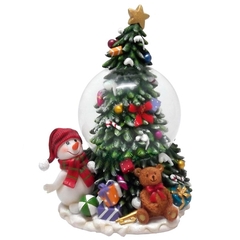 Фигурка декор в стекл шаре "Елка" (муз с ключ), D10 см, L12,5 W12 H19,5 см