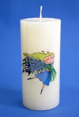 !НАБОР СВЕЧЕЙ 2 ШТУКИ - Свеча декоративная " Девочка с лавандой" 5x5x13 см. цвет белый