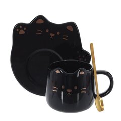 Кружка с блюдцем и ложкой, 300 мл, L16 W15 H10 см