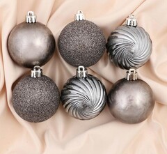 !09 Набор елочных шаров (набор 8 штук) "Нетун", d=6 см, цвет микс