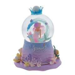 Фигурка декор "Русалка" в стекл шаре (муз, подсвет, вьюга, движ, 3xAAA н/п), D10 см, Д15 Ш15 В20 см