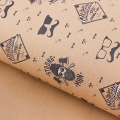 !Бумага упаковочная 3 листа крафтовая «Strong man» 50 × 70 см