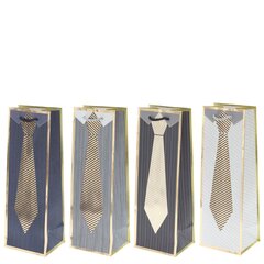 Пакет подарочный (бумага 210г/м2, (блок микс 12шт), L12 W10 H35 см, 4в.