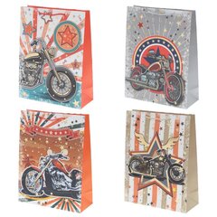 Пакет подарочный (бумага 210г/м2, (блок микс 12шт), L30 W12 H39 см, 4в.