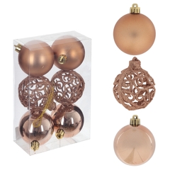 Набор из 6шт Украшение новогоднее "Шар", D 6 см, L17,5 W6 H11,5 см