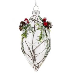 Украшение новогоднее "Капля" с декором, D 6 см, L6 W6 H12 см